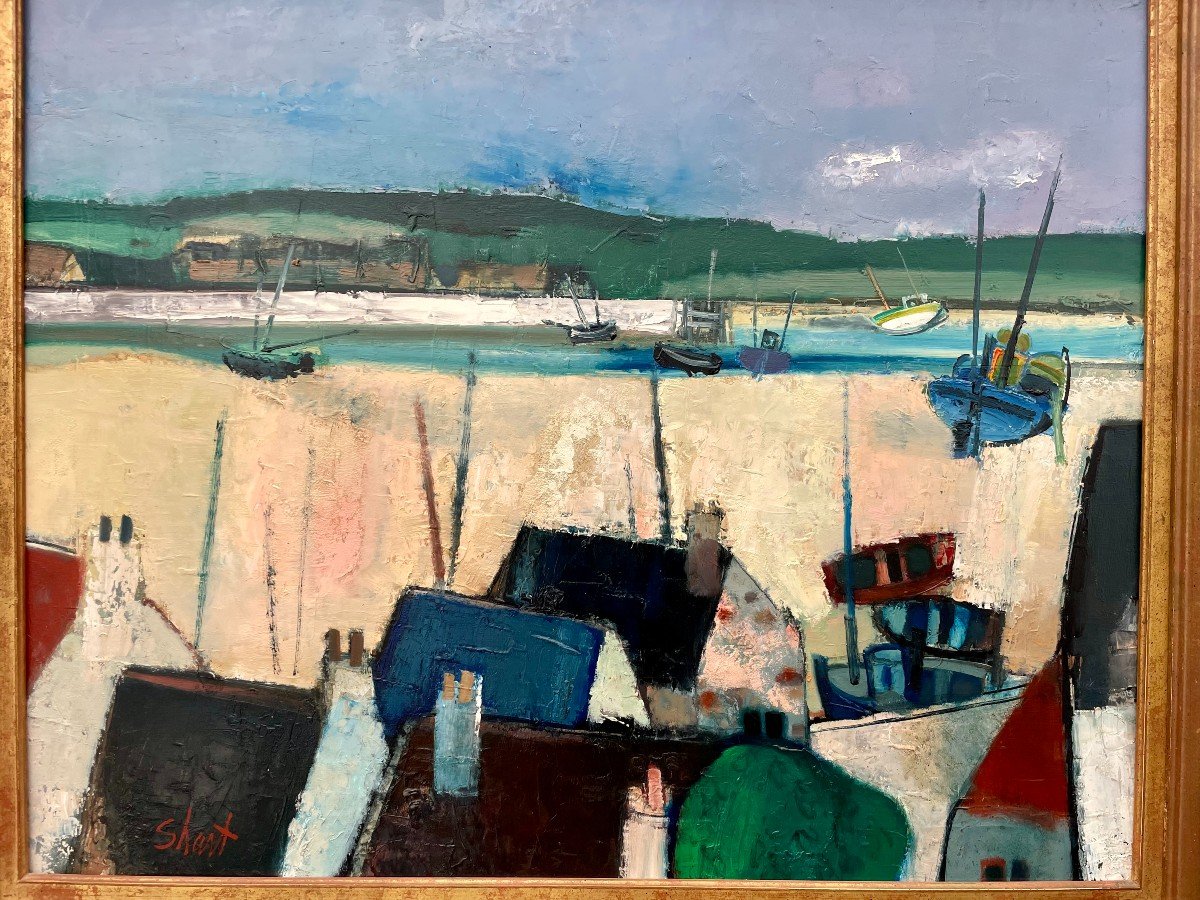 Serge Shart 1927-2011 Marine Oil Brittany "low Tide" October 1973 Signed 40f 81 X100cm Hst-photo-4