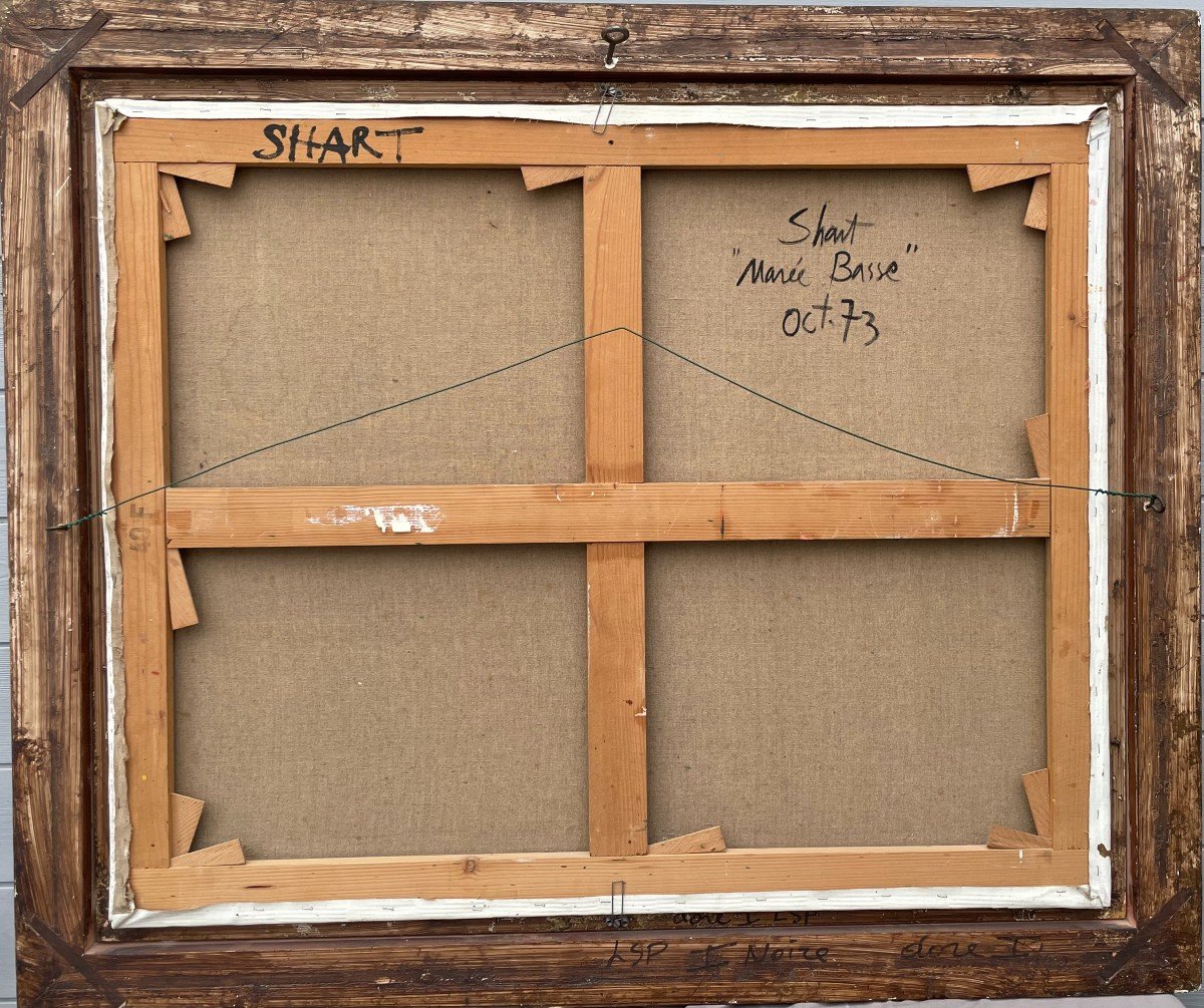 Serge Shart 1927-2011 Marine Oil Brittany "low Tide" October 1973 Signed 40f 81 X100cm Hst-photo-1