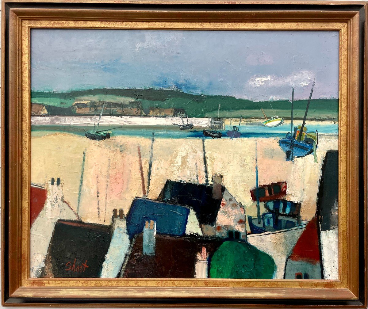Serge Shart 1927-2011 Marine Oil Brittany "low Tide" October 1973 Signed 40f 81 X100cm Hst