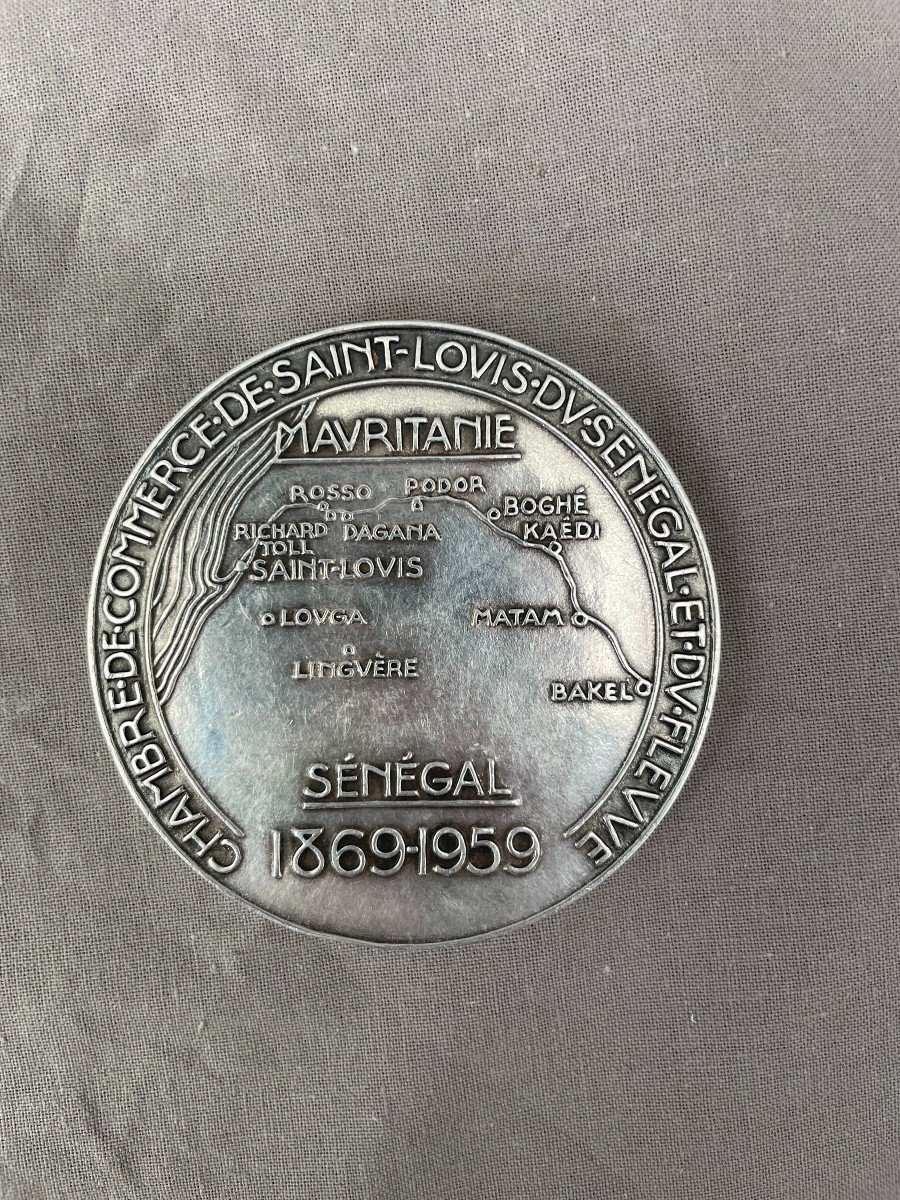 Fifth Republic Tercentenary Of Saint-louis Of Senegal Jean De Vernon 1659-1959 Silver Medal -photo-2