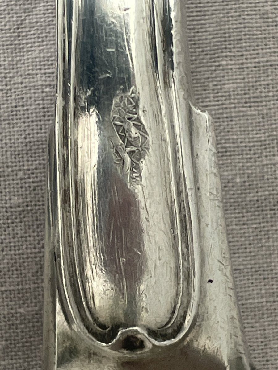 Morel Orfèvre Paris XIXème Couvert Service à Ragoût Cuillère Fourchette Argent Massif Minerve -photo-8