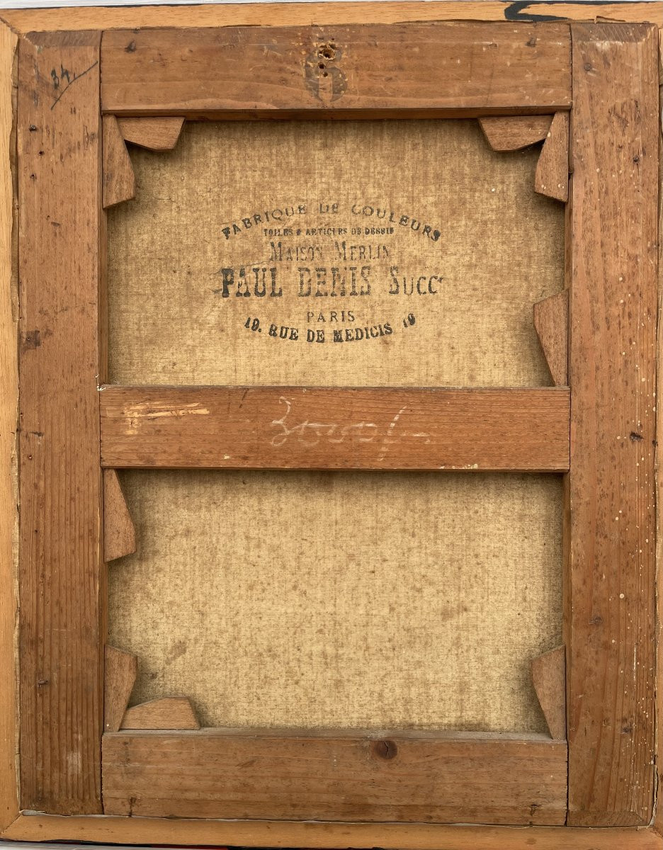Jules Bertrand GÉLIBERT 1834-1916 huile sur toile trophée de chasse Sanglier 6F Capbreton 1905-photo-3