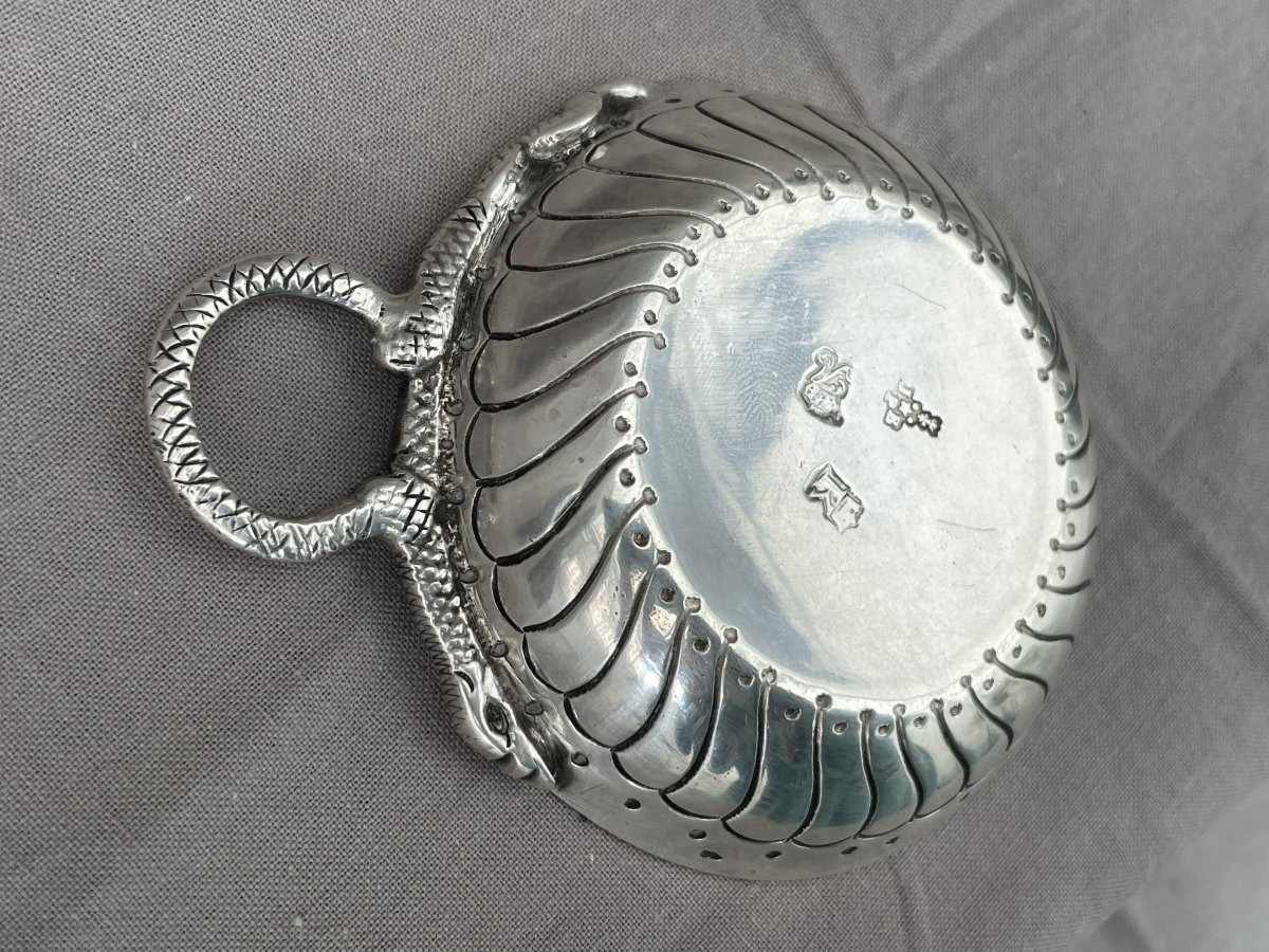 Julien Boulogne Petit Mo Received In Paris In 1765 Taste Vin Cup Tastevin Silver Louis XV 1773 -photo-2