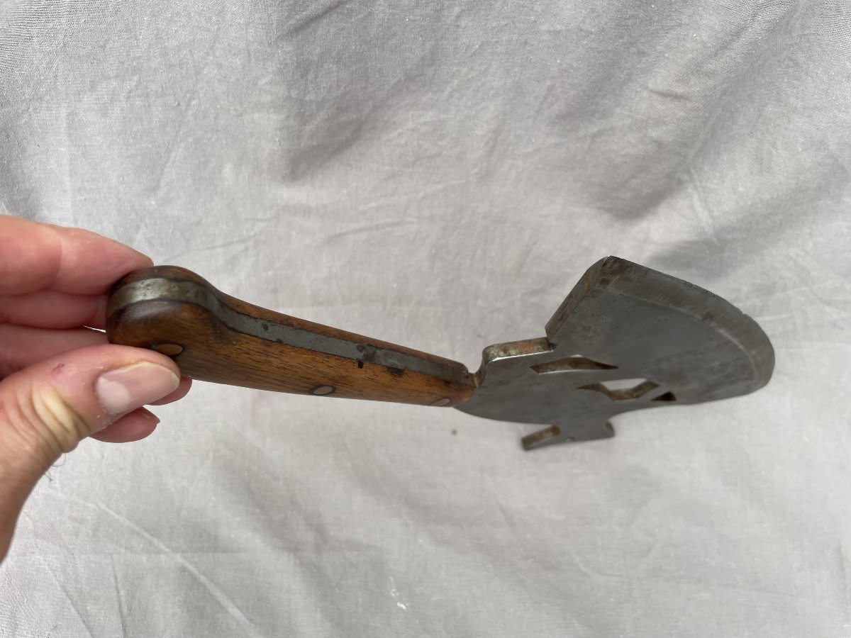 Hand Mincer Butcher's Sheet Wrought Iron Zoomorphic Fox Goupil Circa 1900 29cm-photo-2