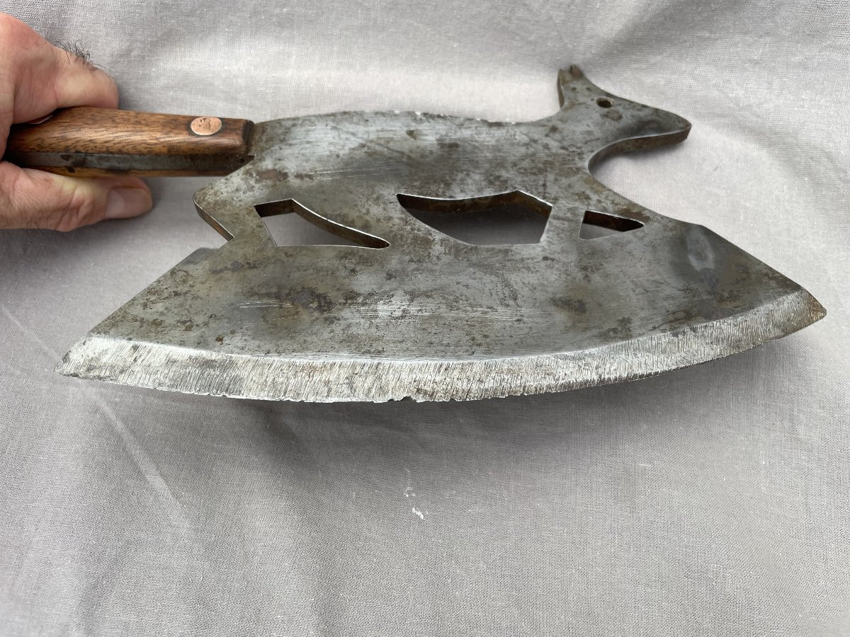 Hand Mincer Butcher's Sheet Wrought Iron Zoomorphic Fox Goupil Circa 1900 29cm-photo-5