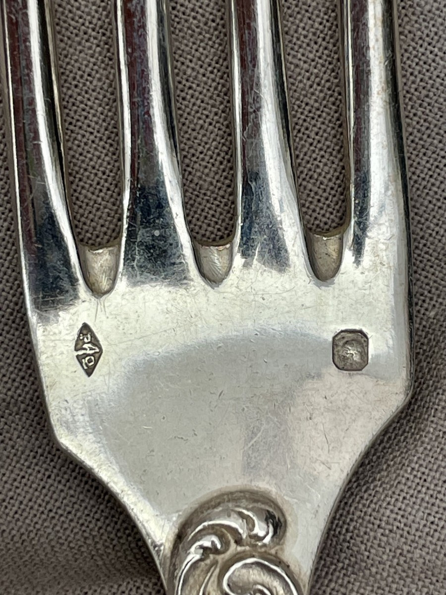 Pierre François Queillé  Louis Philippe  Menagère  Armes famille du Crest Argent 5.300 KG XIXèm-photo-4