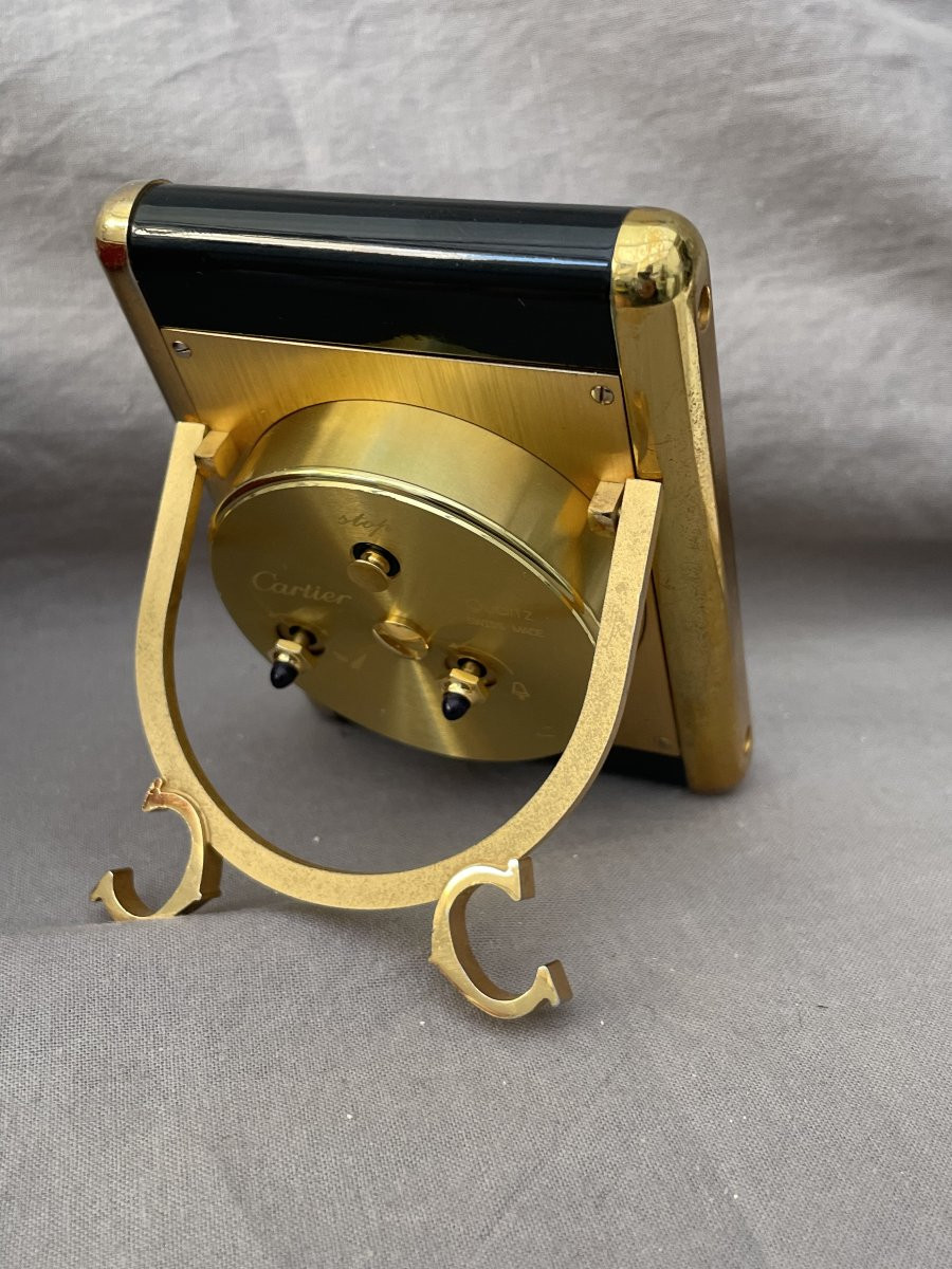 CARTIER. Pendulette Tank de voyage bureau 1983 écrin boîte papiers société suisse 1857-1982-photo-1