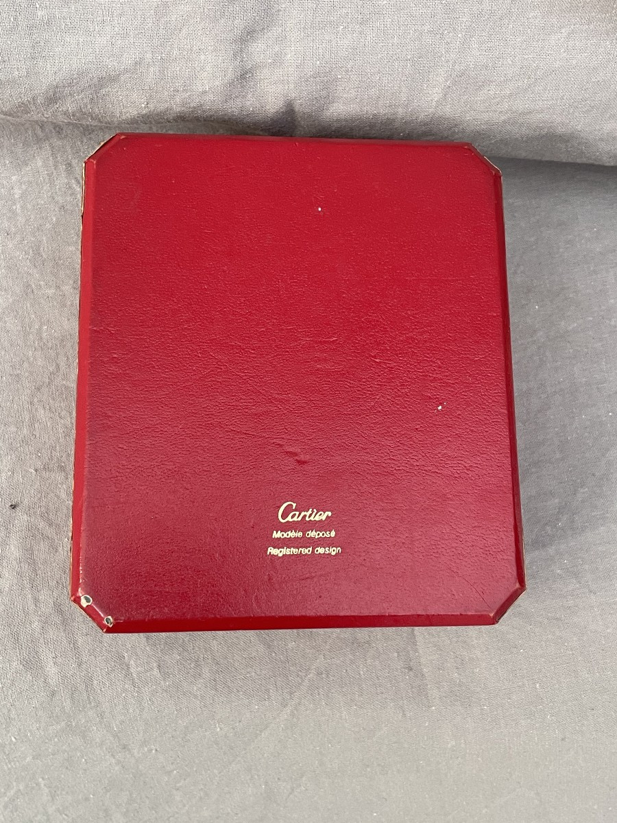 CARTIER. Pendulette Tank de voyage bureau 1983 écrin boîte papiers société suisse 1857-1982-photo-3