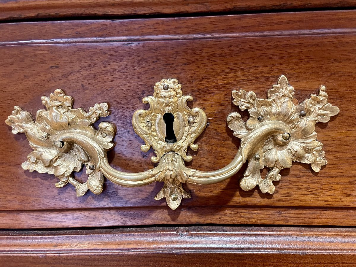 Commode Bordelaise de port tombeau en acajou massif à quatre tiroirs XVIIIème Bordeaux 18ème -photo-1