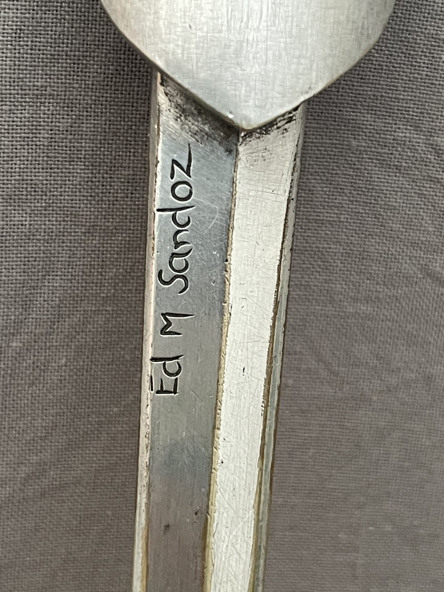 Edouard-marcel Sandoz (1881-1971) Silvered Bronze Letter Opener/paper Knife, Barbedienne, 22.5 Cm -photo-8