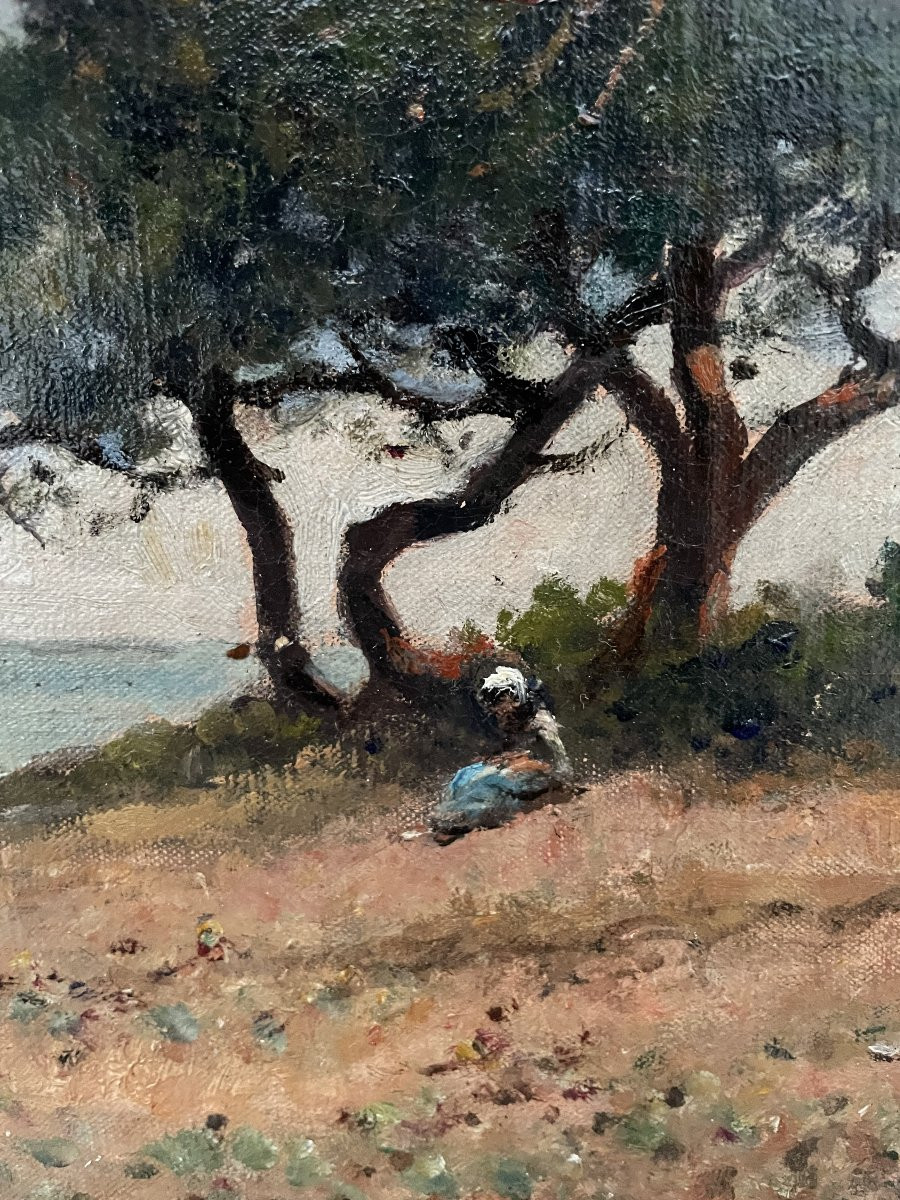 Eugène Vergez (1848-1926) Le Pouldu, Finistère, Brittany, 1896, Coastal Landscape, Oil On Canvas, 35 X 55 Cm -photo-6