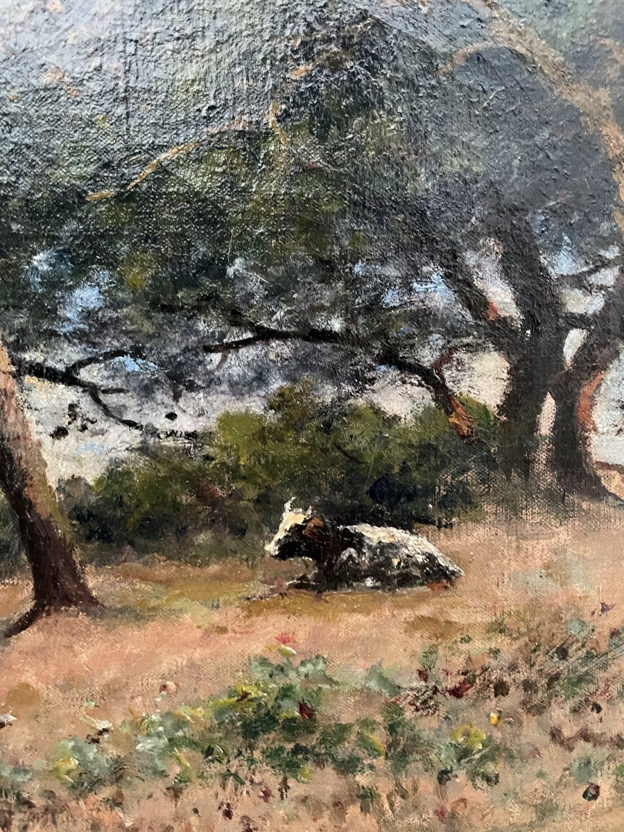 Eugène Vergez (1848-1926) Le Pouldu, Finistère, Brittany, 1896, Coastal Landscape, Oil On Canvas, 35 X 55 Cm -photo-7