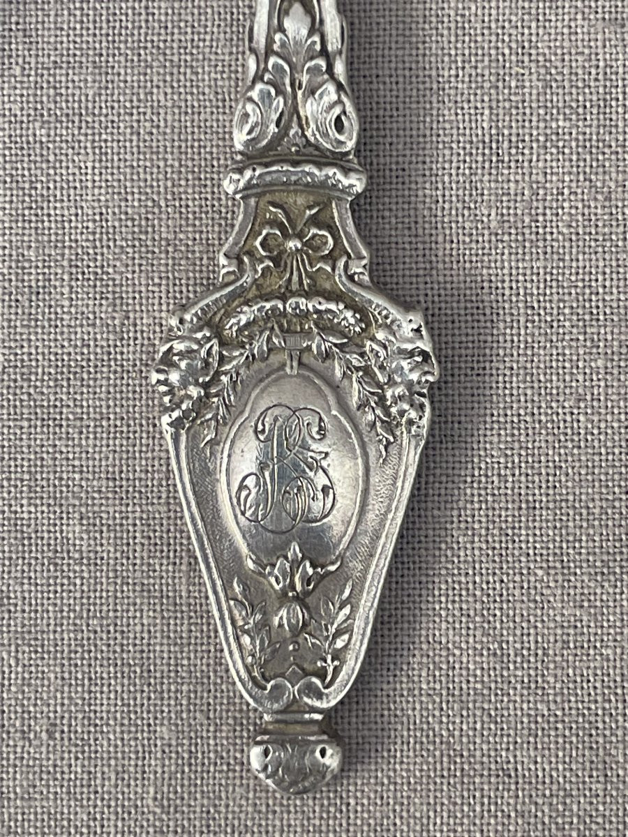 François Labat, Silversmith, Set Of 12 Dessert Teaspoons, Fine Silver, 19th Century, Minerva, Paris -photo-5