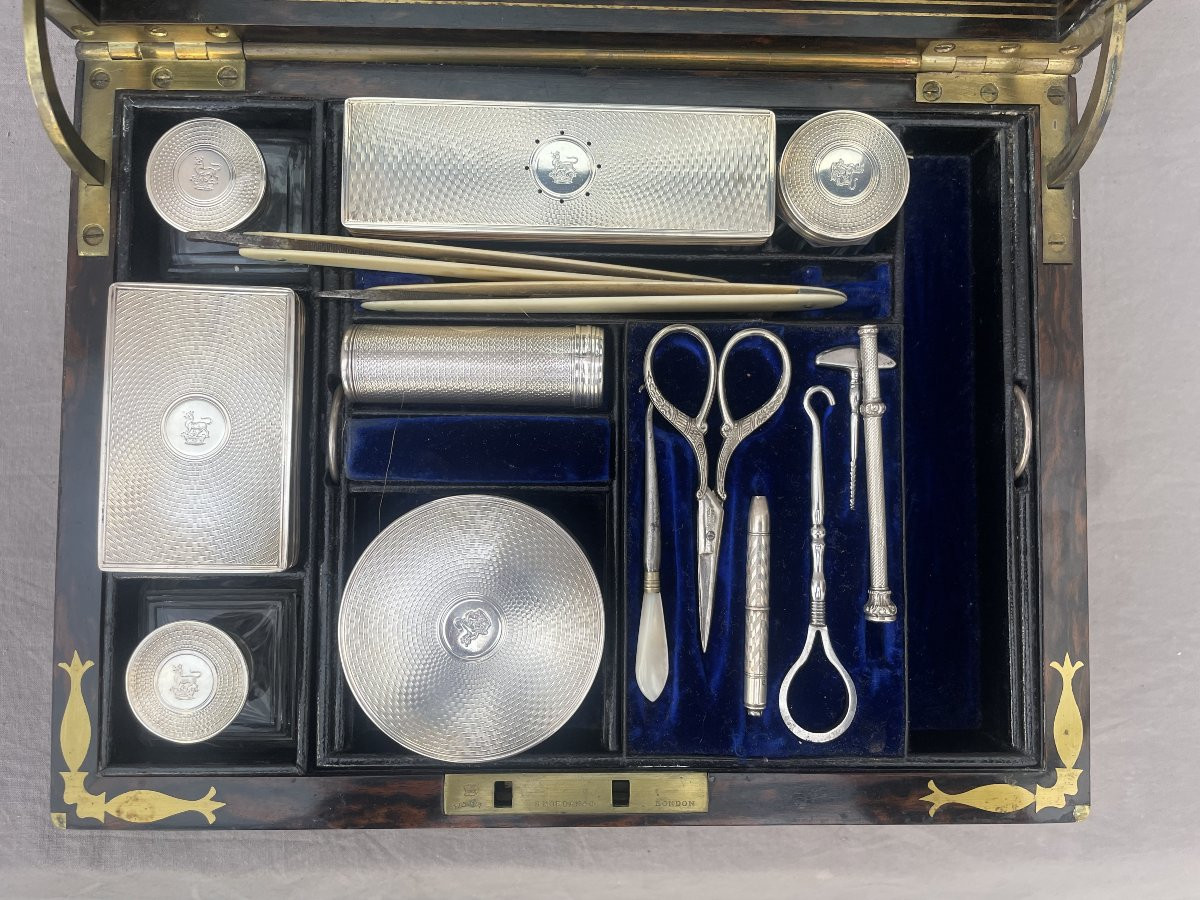Halstaff & Hannaford London Vanity Case Men's Toilet Box Victorian Period 19th Century-photo-4