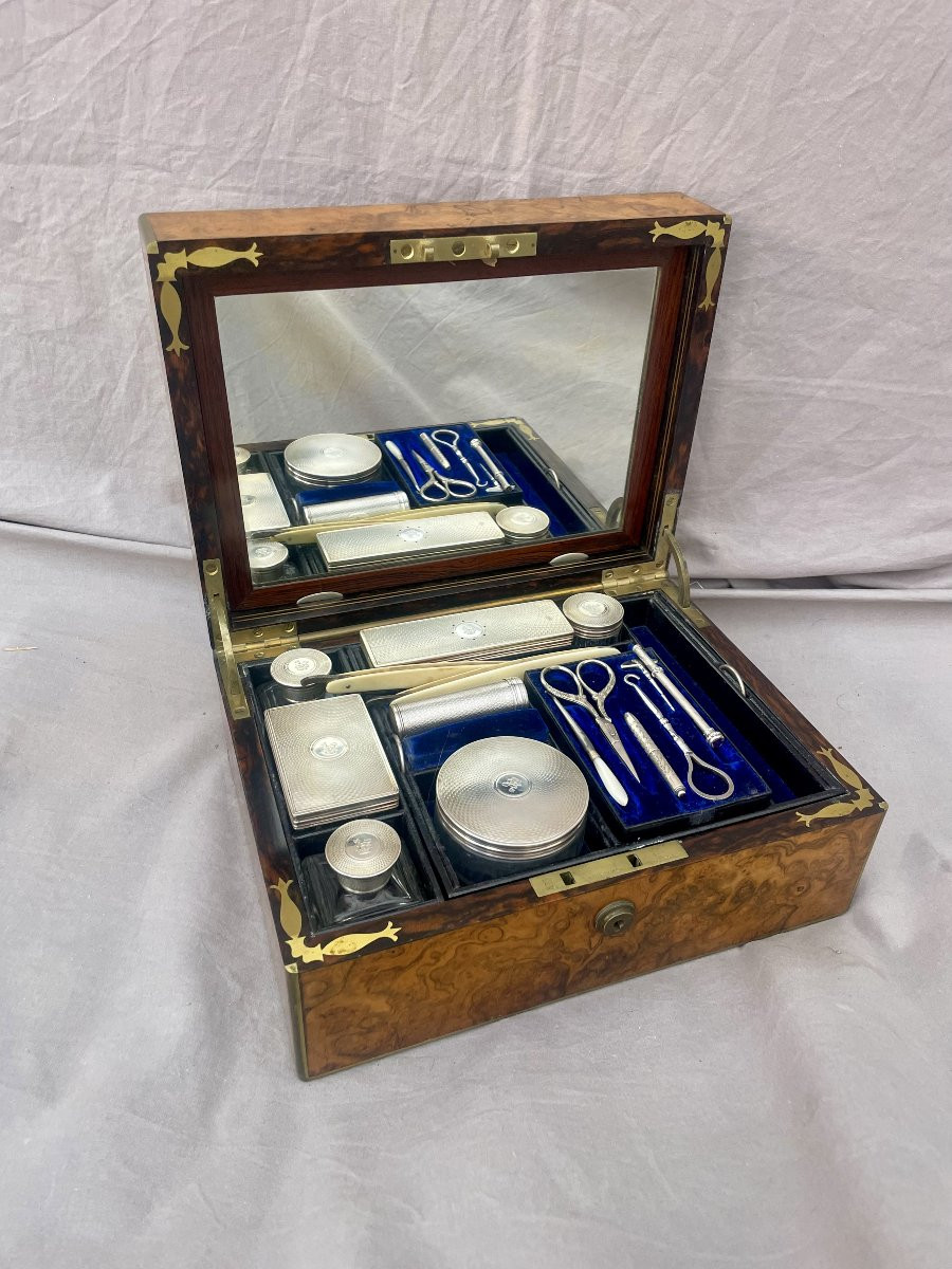 Halstaff & Hannaford London Vanity Case Men's Toilet Box Victorian Period 19th Century-photo-1