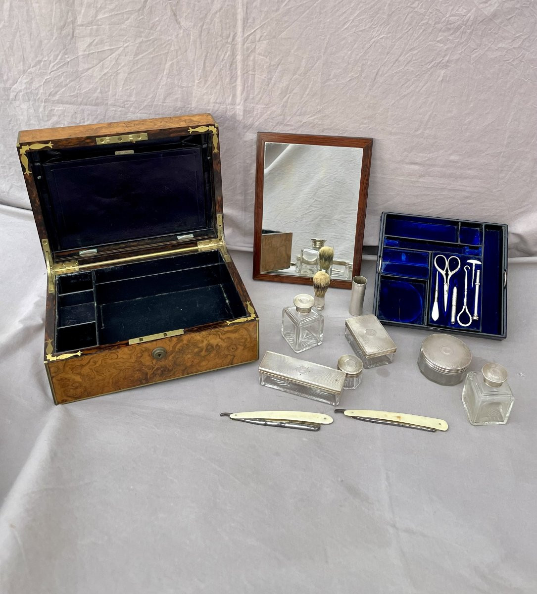 Halstaff & Hannaford London Vanity Case Men's Toilet Box Victorian Period 19th Century-photo-3