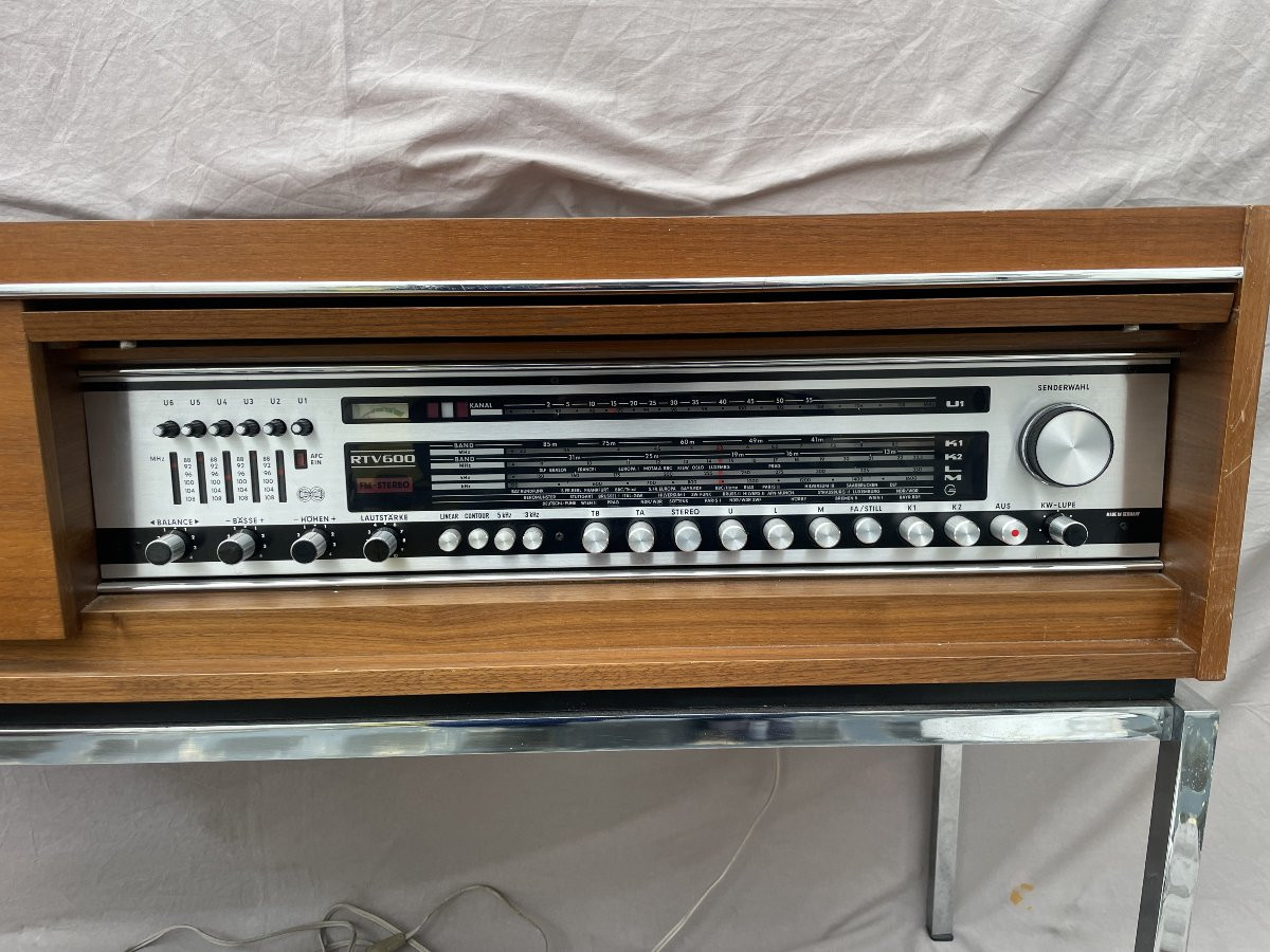 Grundig Germany Hi-fi Cabinet 70s Studio 600 Rtv Pair Of Speakers 2 X 30 W Turntable Tuner-photo-3