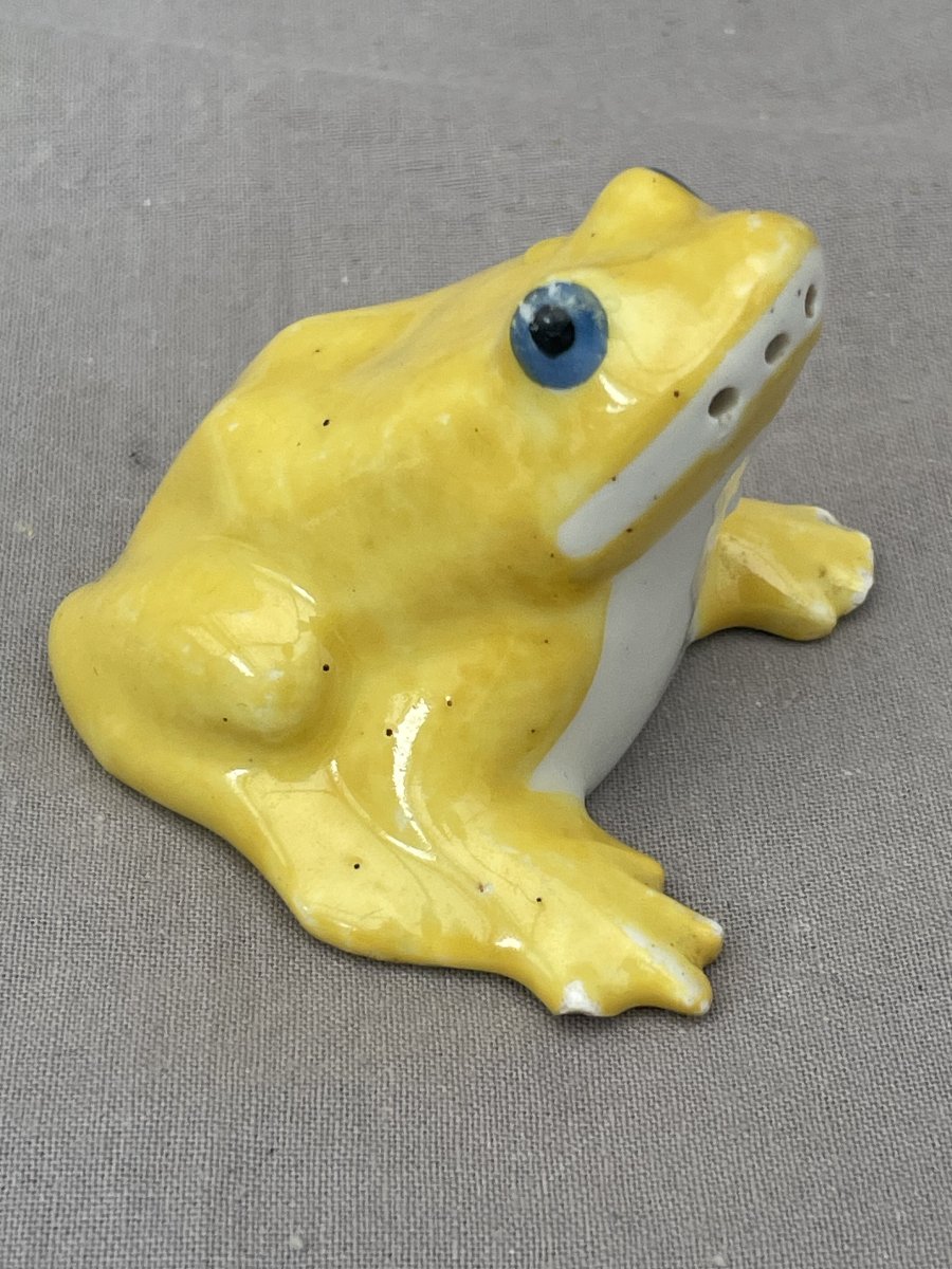 Edouard-Marcel SANDOZ (1881-1971) pour HAVILAND Grenouille salière Porcelaine émaillée jaune -photo-7