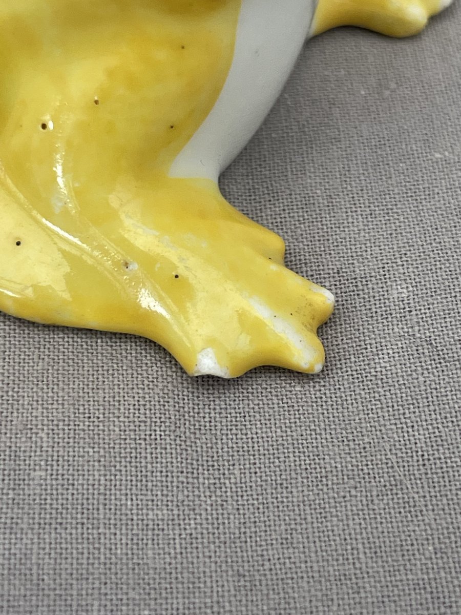 Edouard-Marcel SANDOZ (1881-1971) pour HAVILAND Grenouille salière Porcelaine émaillée jaune -photo-8