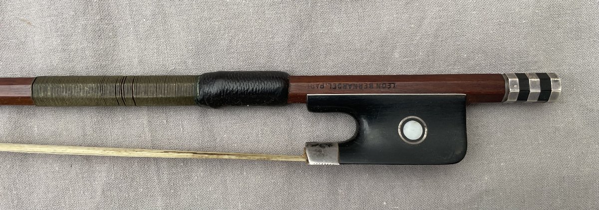 Archet de violon par Louis Piernot signé Léon Bernardel baguette bois de pernambouc 73cm 60,4gr-photo-2