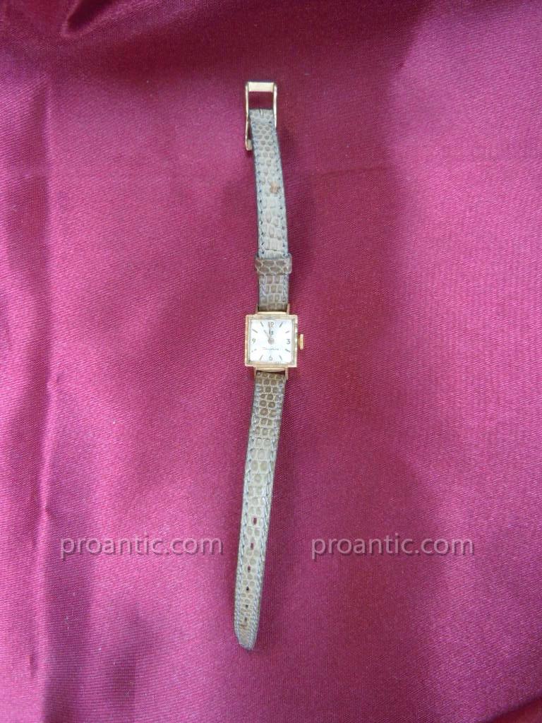 Watch Lip Gold 18k 750 Dame Mechanical Case Carré N ° 90419-photo-2