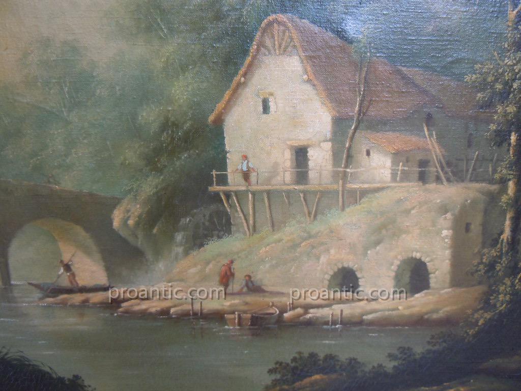 Paysage XIXème Huile Sur Toile Berger Au Turban Rouge Italie Lombardie 19ème-photo-4