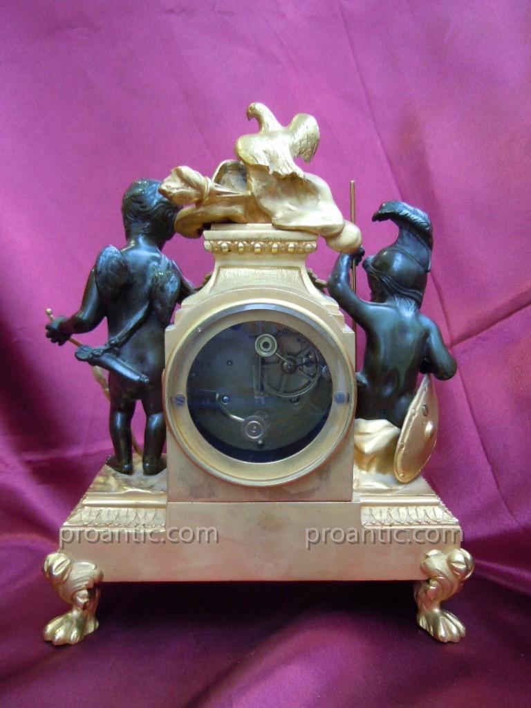 Gilt Bronze Clock 19th Cupid And Putto Warrior Nineteenth-photo-6