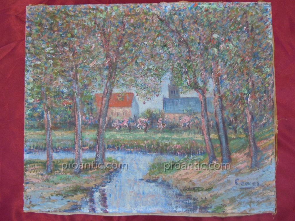 Cowez Bernard Early 20th Oil Post Impressionist Morning Of Spring 10f