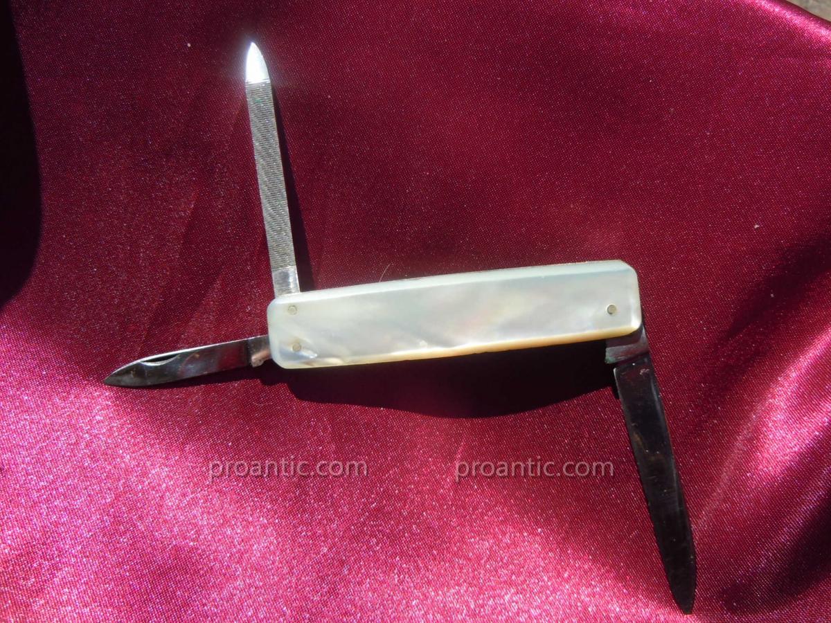 Prince Bordeaux Nacre House Knife Circa 1900-photo-4