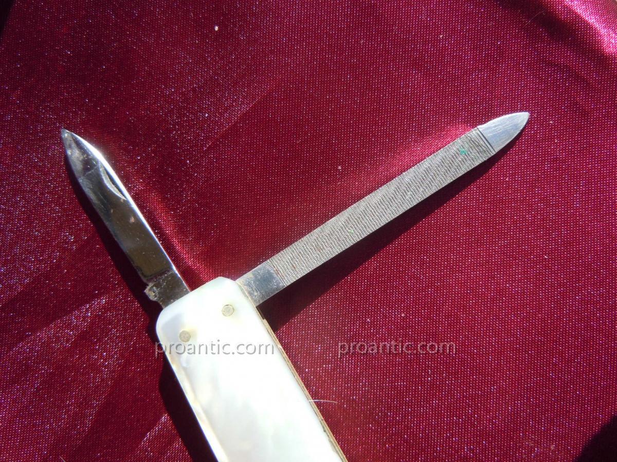 Prince Bordeaux Nacre House Knife Circa 1900-photo-1