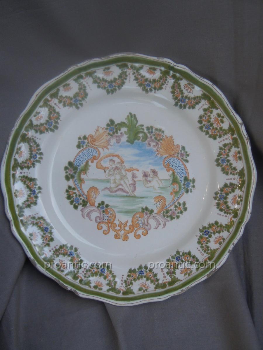 Mythological Decor Plate After Moustiers By Samson Late Nineteenth-photo-5