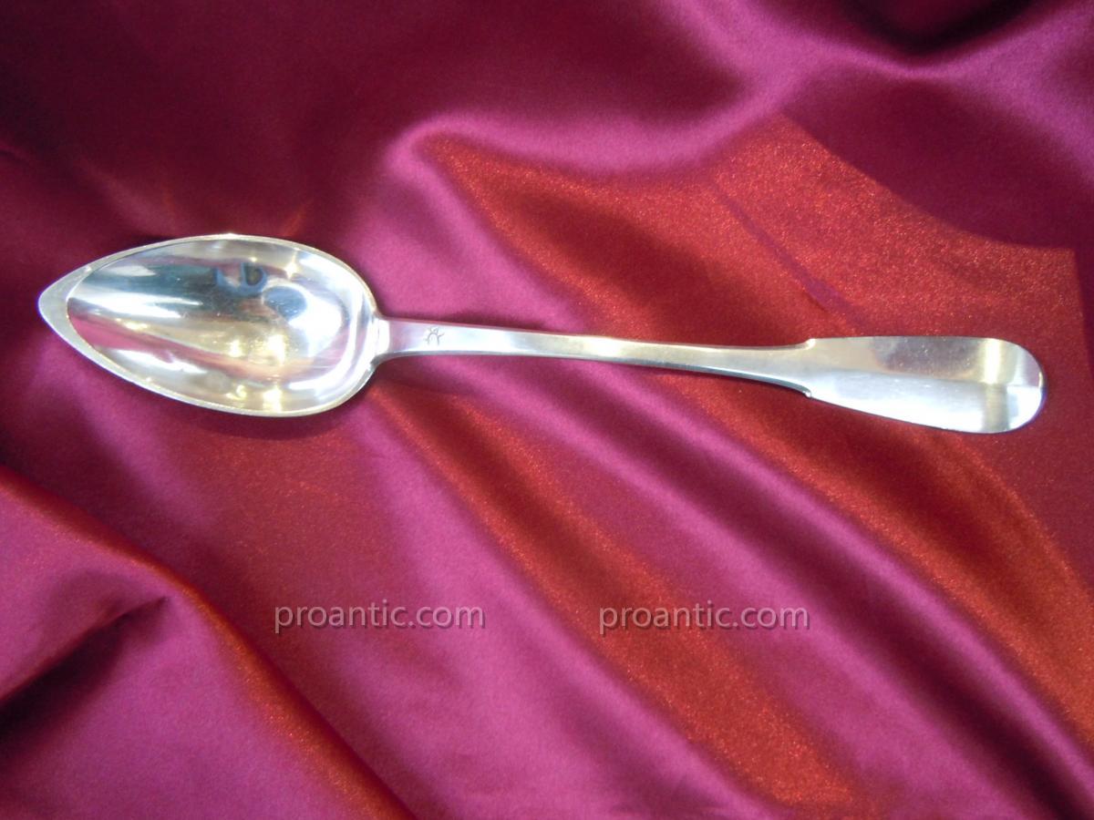 Uniplat Ragout Spoon Sterling Silver 19th Restoration 1819 1838 Old Man Nineteenth Dutrevis