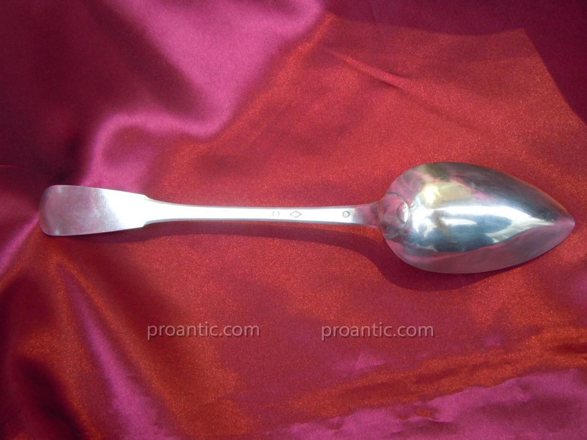 Uniplat Ragout Spoon Sterling Silver 19th Restoration 1819 1838 Old Man Nineteenth Dutrevis-photo-3