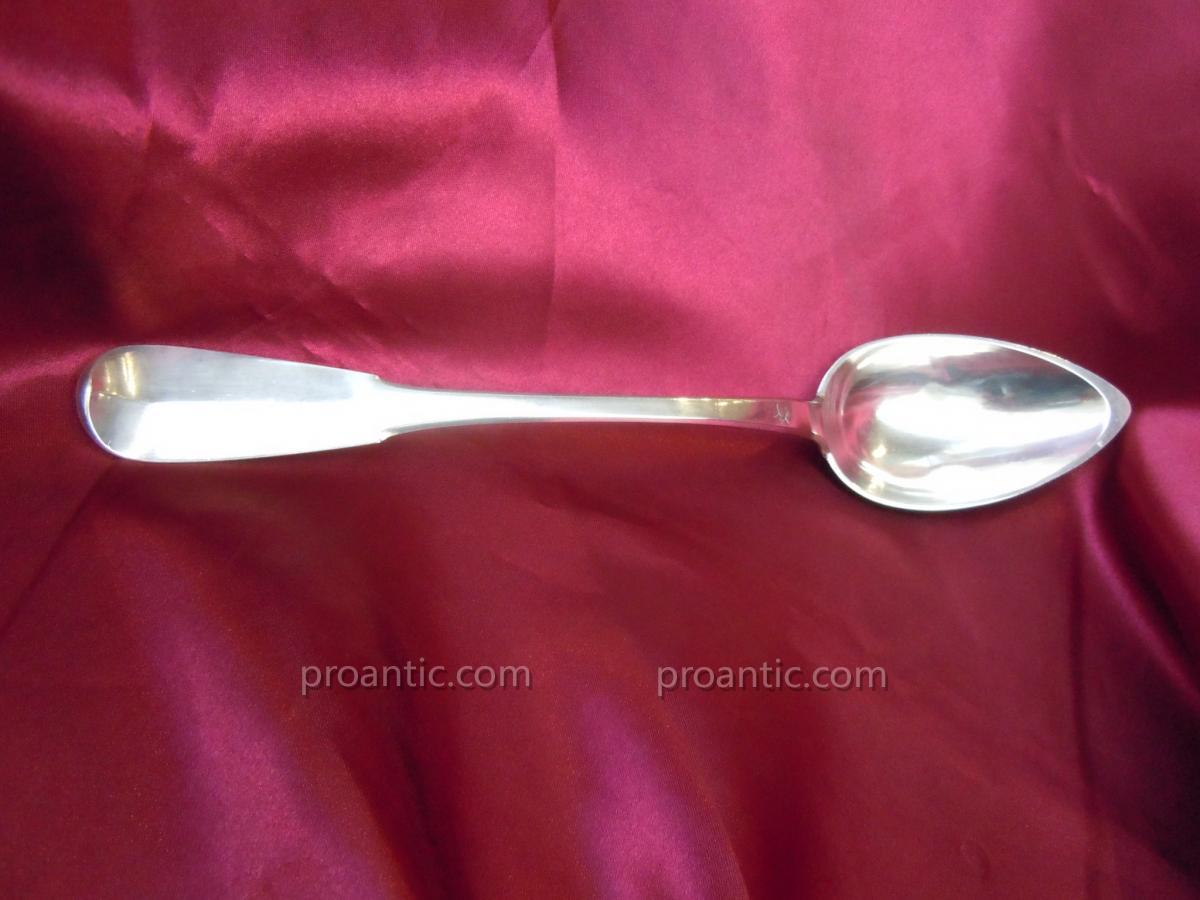 Uniplat Ragout Spoon Sterling Silver 19th Restoration 1819 1838 Old Man Nineteenth Dutrevis-photo-1