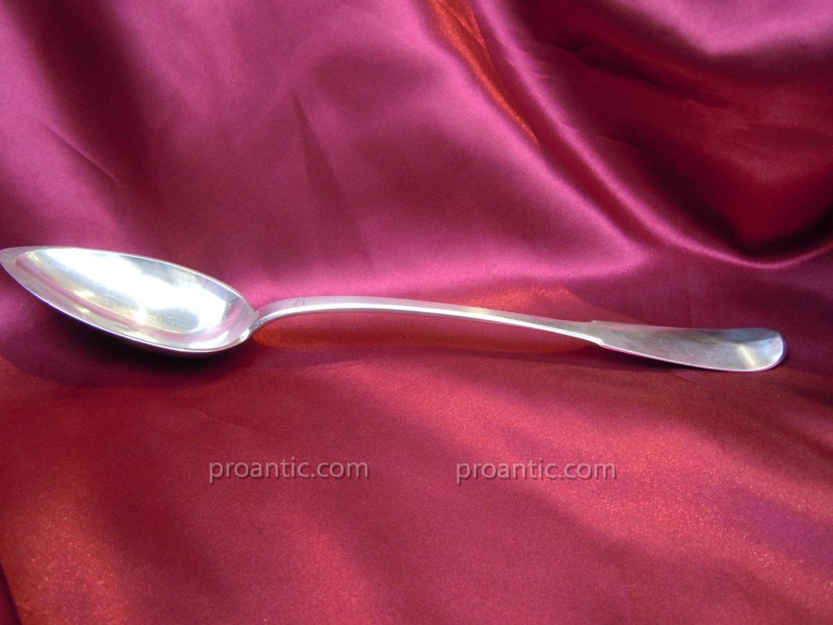 Uniplat Ragout Spoon Sterling Silver 19th Restoration 1819 1838 Old Man Nineteenth Dutrevis-photo-4