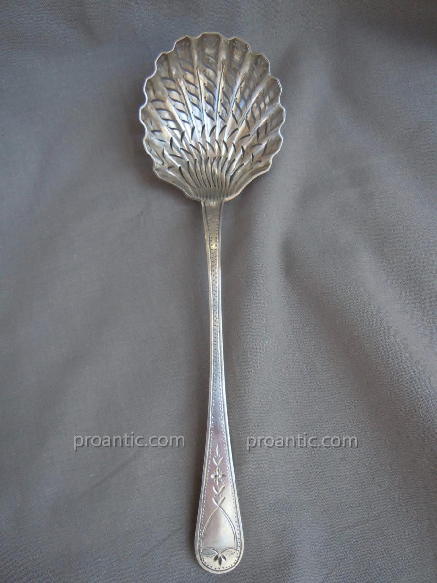Cuillère Saupoudreuse à Sucre Argent Massif 19ème  Restauration Vieillard XIXème 