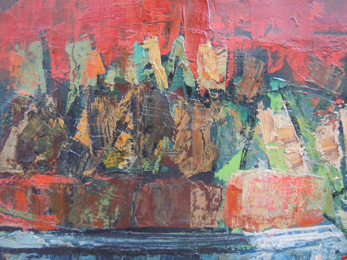 Crikor Garabetian (1908-1993) Nature Morte Vanit&eacute; Cr&acirc;ne Animal 55x63 Cm Huile Sur Toile Sign&eacute;e peintre Arm&eacute;nien Arm&eacute;nie -photo-3