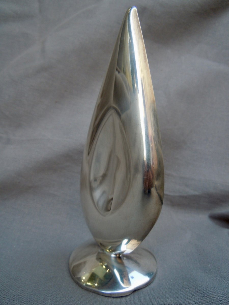 Trophy Sculpture Flame Sterling Silver Minerve Signed Léon Maeght-photo-1