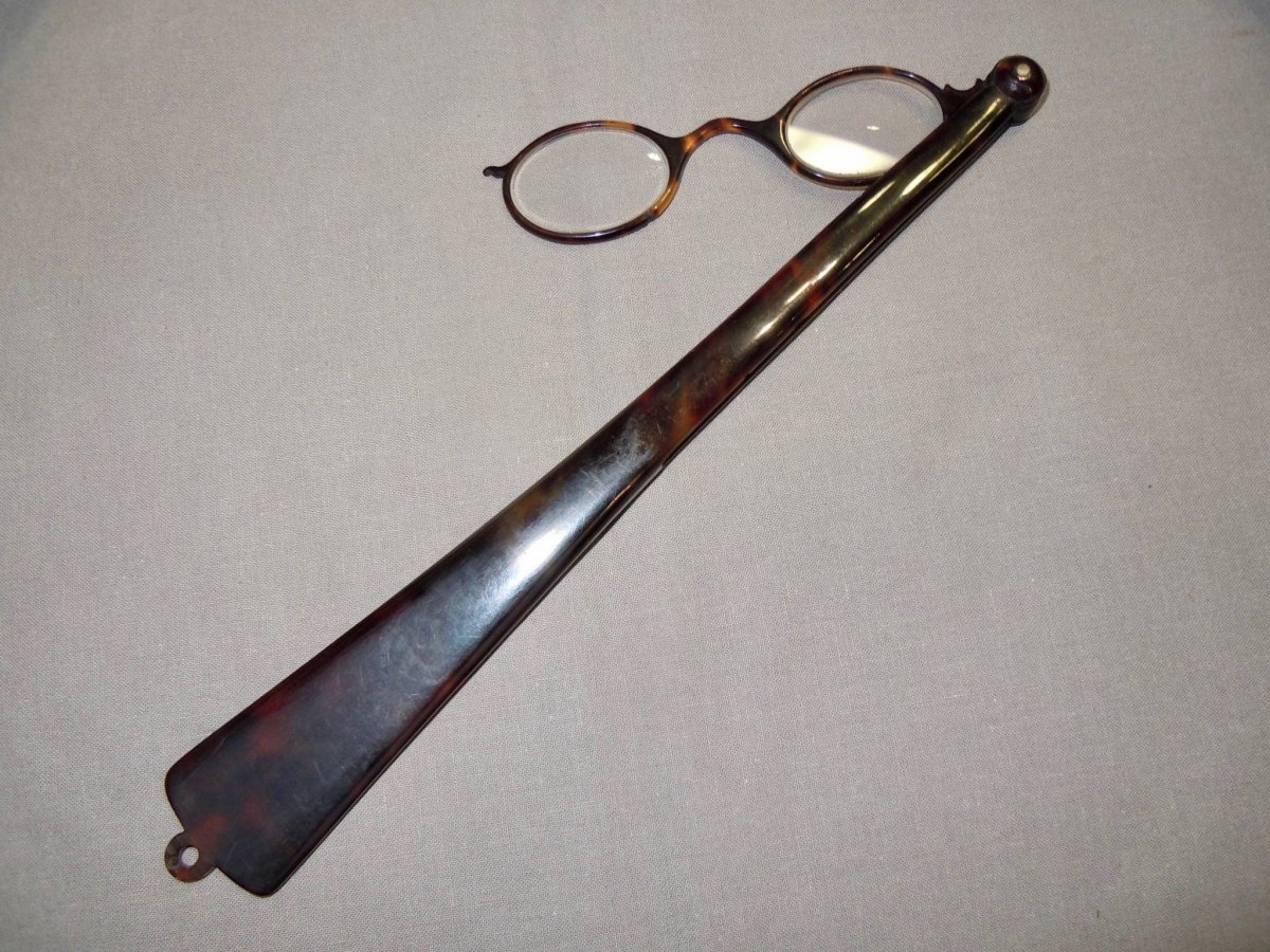 Face-to-hand Glasses Tortoise Brown Tortoise XIXth Napoleon III 19th