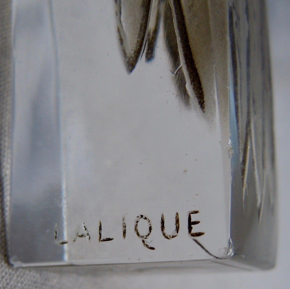 René Lalique 1860-1945 Cachet Sceau Tête d'Aigle 1911 Verre Patiné Noir Gravé Armoiries Blason Ref 175 Catalogue Raisonné Félix MARCILHAC -photo-2