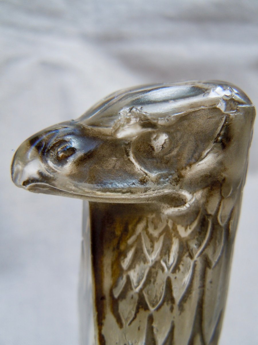 René Lalique 1860-1945 Cachet Sceau Tête d'Aigle 1911 Verre Patiné Noir Gravé Armoiries Blason Ref 175 Catalogue Raisonné Félix MARCILHAC -photo-5