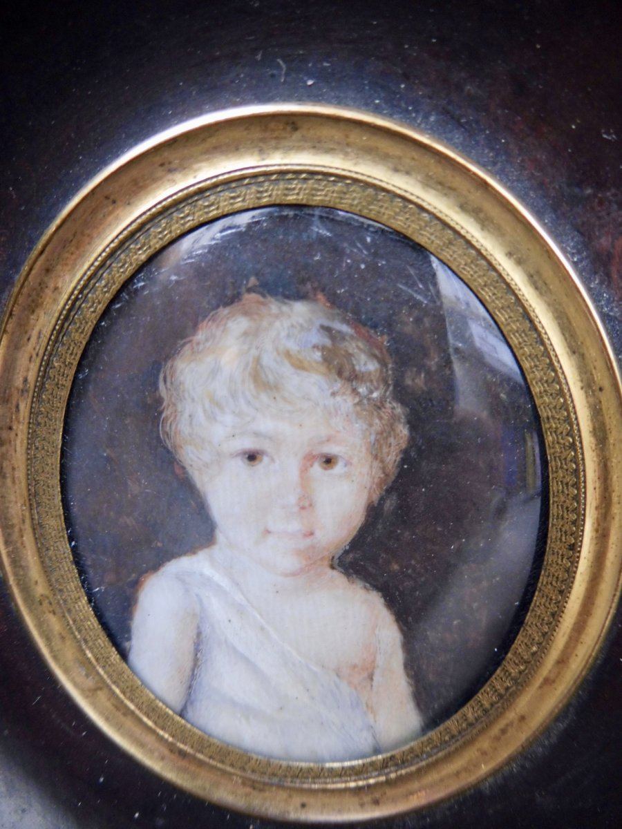 Motelay Etienne Ou Moteley Motelet Mothelay French Miniaturist(attributed To)  XVIIIth Miniature On Ivory Child Little Boy -photo-5