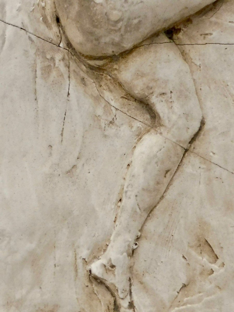 Joseph Cheret École Française (1838-1894) Bas-relief Art Nouveau En Plâtre Danseuse Cadre Style Louis XVI -photo-2