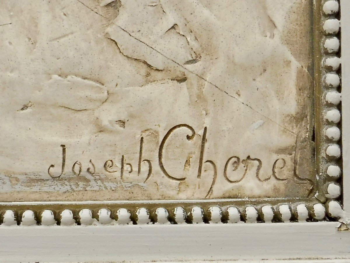 Joseph Cheret École Française (1838-1894) Bas-relief Art Nouveau En Plâtre Danseuse Cadre Style Louis XVI -photo-3