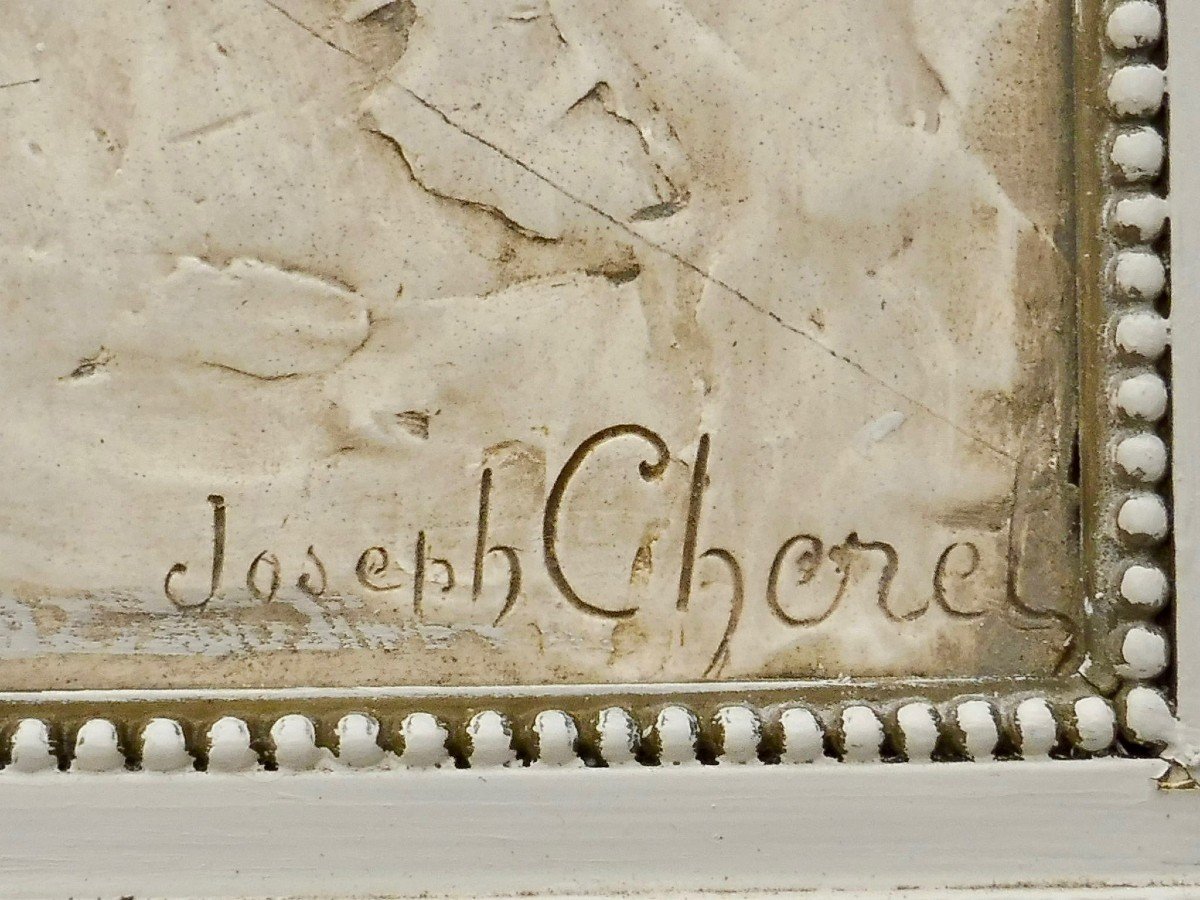 Joseph Cheret French School (1838-1894) Art Nouveau Bas-relief In Plaster Dancer Louis XVI Frame-photo-3