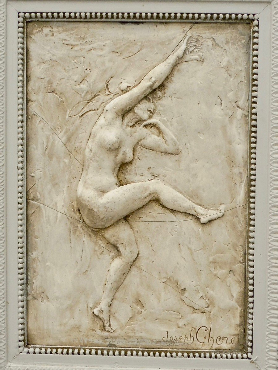 Joseph Cheret French School (1838-1894) Art Nouveau Bas-relief In Plaster Dancer Louis XVI Frame-photo-4