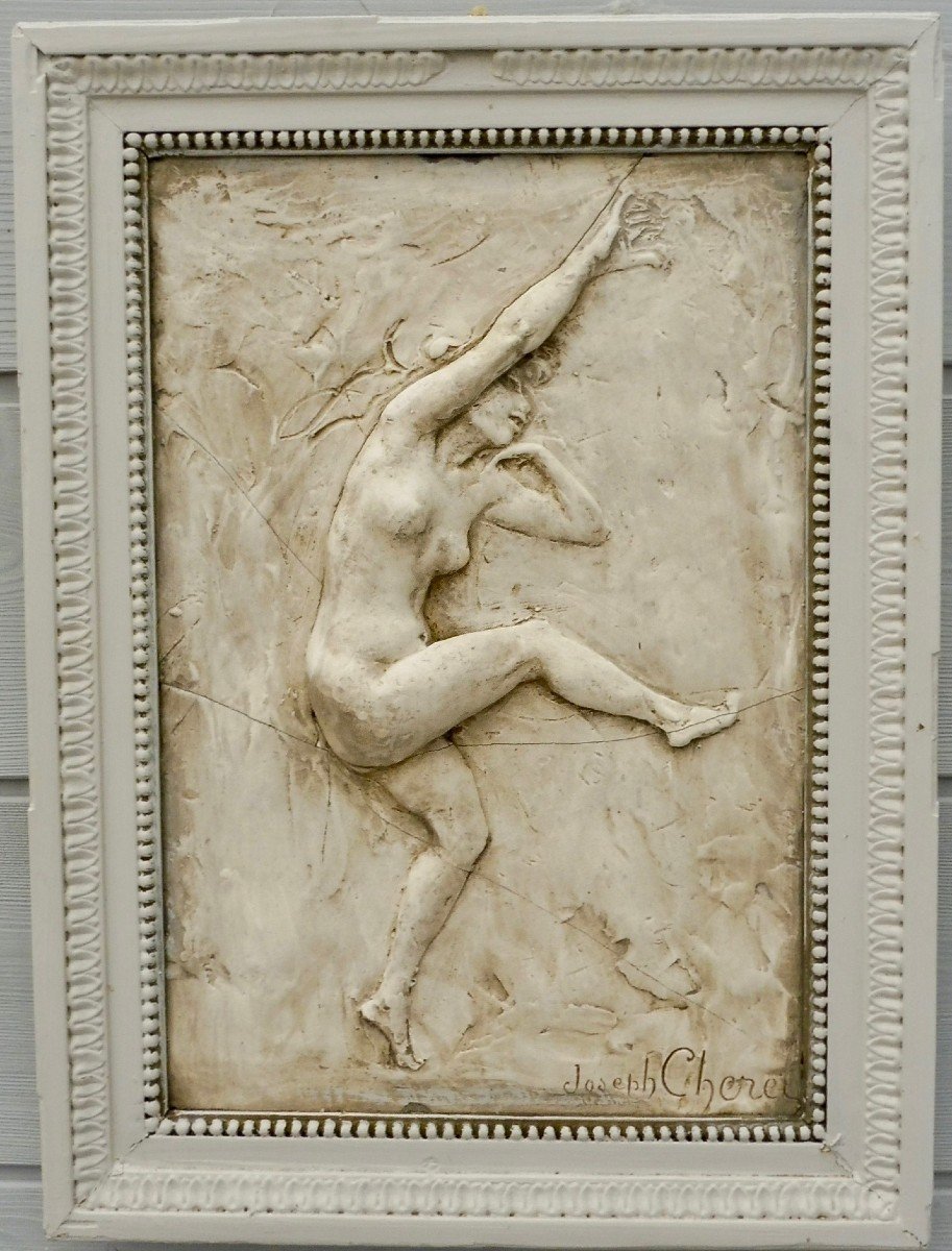 Joseph Cheret French School (1838-1894) Art Nouveau Bas-relief In Plaster Dancer Louis XVI Frame-photo-7