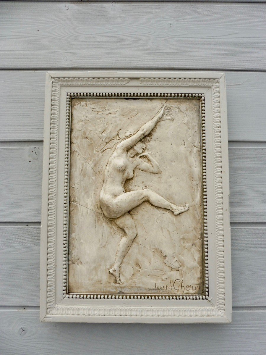 Joseph Cheret École Française (1838-1894) Bas-relief Art Nouveau En Plâtre Danseuse Cadre Style Louis XVI -photo-8