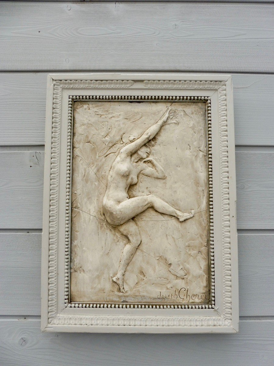 Joseph Cheret French School (1838-1894) Art Nouveau Bas-relief In Plaster Dancer Louis XVI Frame-photo-8