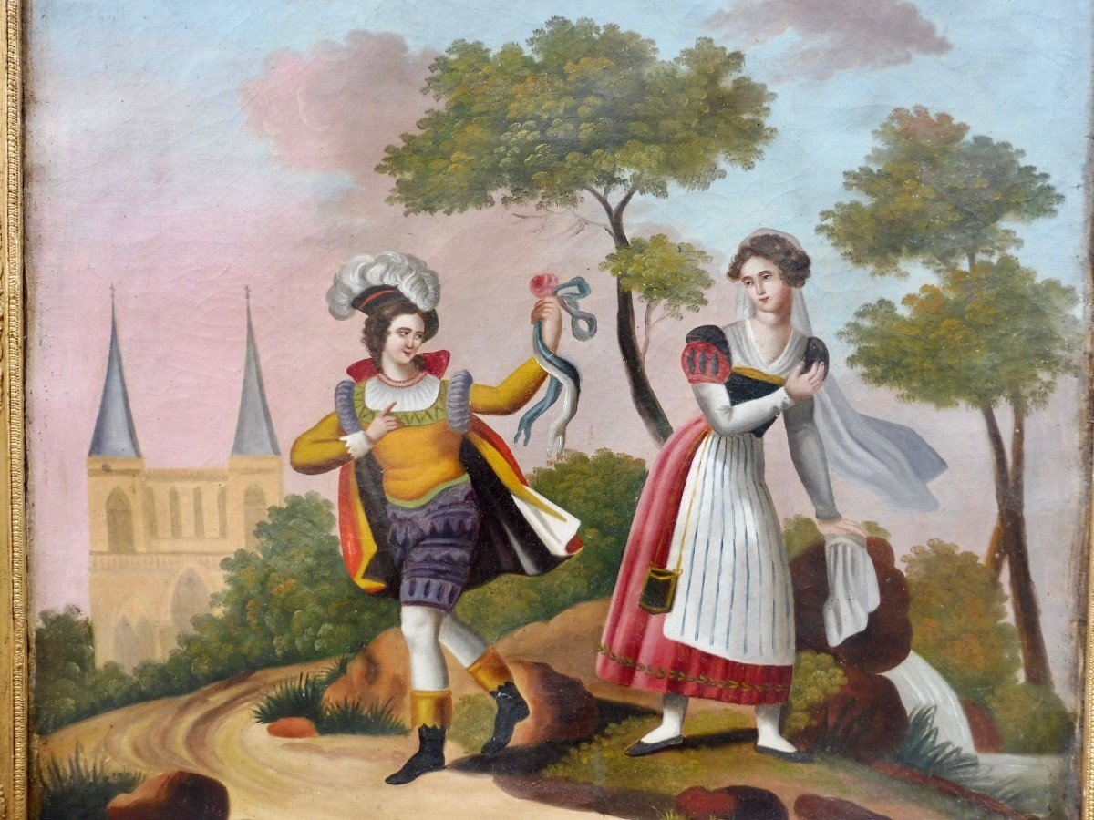 Trumeau de Chemin&eacute;e XIX&egrave;me &eacute;poque Romantique Restauration Charles X Louis-Philippe  177x97cm 19&egrave;me -photo-2